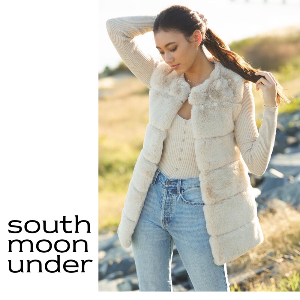 NWT - SOUTH MOON UNDER - Faux Fur Panel Vest